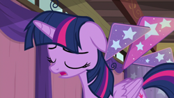 Size: 1920x1080 | Tagged: safe, screencap, character:twilight sparkle, character:twilight sparkle (alicorn), species:alicorn, species:pony, episode:a trivial pursuit, g4, my little pony: friendship is magic, floppy ears, messy mane, solo