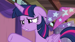 Size: 1920x1080 | Tagged: safe, screencap, character:twilight sparkle, character:twilight sparkle (alicorn), species:alicorn, species:pony, episode:a trivial pursuit, g4, my little pony: friendship is magic, floppy ears, messy mane, solo