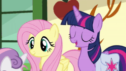 Size: 1920x1080 | Tagged: safe, screencap, character:fluttershy, character:sweetie belle, character:twilight sparkle, character:twilight sparkle (alicorn), species:alicorn, species:pegasus, species:pony, species:unicorn, episode:growing up is hard to do, g4, my little pony: friendship is magic, animated, female, filly, mare, sound, webm