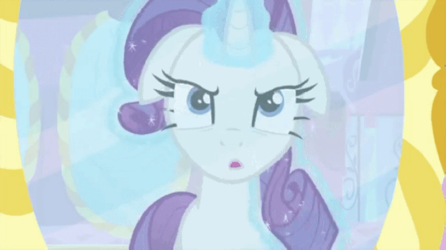 Size: 640x359 | Tagged: safe, screencap, character:rarity, episode:rarity's biggest fan, animated, flowing mane, gif, magic, magic aura