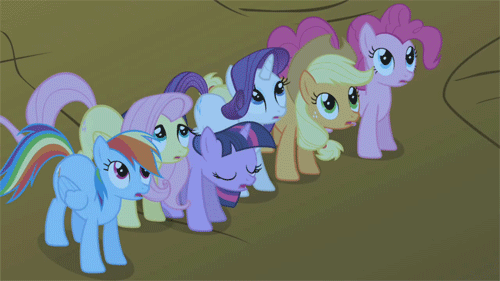 Size: 500x281 | Tagged: safe, screencap, character:applejack, character:fluttershy, character:pinkie pie, character:rainbow dash, character:rarity, character:twilight sparkle, character:twilight sparkle (unicorn), species:earth pony, species:pegasus, species:pony, species:unicorn, episode:friendship is magic, g4, my little pony: friendship is magic, animated, applejack's hat, clothing, cowboy hat, duckface, female, gif, hat, implied pinkamena, mane six, mare, water, wet, wet mane, wet mane applejack, wet mane fluttershy, wet mane pinkie pie, wet mane rainbow dash, wet mane rarity, wet mane twilight sparkle