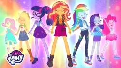 Size: 1280x720 | Tagged: safe, screencap, character:applejack, character:fluttershy, character:pinkie pie, character:rainbow dash, character:rarity, character:sunset shimmer, character:twilight sparkle, character:twilight sparkle (scitwi), species:eqg human, episode:cheer you on, g4, my little pony:equestria girls, converse, humane five, humane seven, humane six, shoes