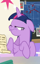 Size: 497x789 | Tagged: safe, screencap, character:twilight sparkle, character:twilight sparkle (alicorn), species:alicorn, species:pony, episode:sparkle's seven, g4, my little pony: friendship is magic, cropped, faec, floppy ears, sitting, solo