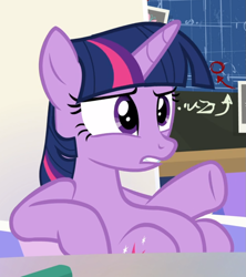 Size: 829x935 | Tagged: safe, screencap, character:twilight sparkle, character:twilight sparkle (alicorn), species:alicorn, species:pony, episode:sparkle's seven, g4, my little pony: friendship is magic, belly, cropped, sitting, solo
