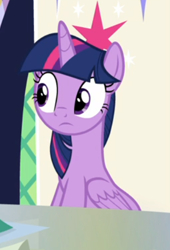 Size: 330x485 | Tagged: safe, screencap, character:twilight sparkle, character:twilight sparkle (alicorn), species:alicorn, species:pony, episode:sparkle's seven, g4, my little pony: friendship is magic, cropped, female, friendship throne, mare, sitting, solo