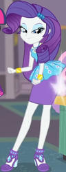 Size: 324x843 | Tagged: safe, screencap, character:rarity, character:sweetie belle, character:twilight sparkle, episode:school of rock, g4, my little pony:equestria girls, clothing, cropped, cute, dress, female, field trip, geode of shielding, gold, hairclip, high heels, jewelry, lidded eyes, looking down, magical geodes, museum, raribetes, shoes, skirt, sleeveless, smiling, wrist cuffs