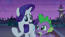 Size: 1920x1080 | Tagged: safe, screencap, character:rarity, character:spike, species:dragon, episode:the summer sun setback, g4, my little pony: friendship is magic, cute, smiling, winged spike