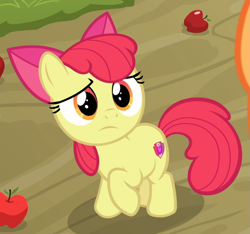 Size: 923x863 | Tagged: safe, screencap, character:apple bloom, episode:going to seed, g4, my little pony: friendship is magic, adorabloom, cropped, cute, raised hoof, solo