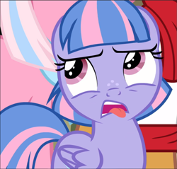 Size: 983x940 | Tagged: safe, screencap, character:wind sprint, episode:common ground, g4, my little pony: friendship is magic, cropped, disgusted, solo, tongue out