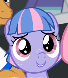Size: 479x550 | Tagged: safe, screencap, character:wind sprint, episode:common ground, g4, my little pony: friendship is magic, cropped, cute, offscreen character, smiling, solo, sprintabetes