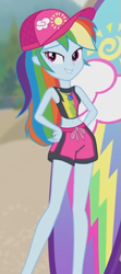 Size: 283x638 | Tagged: safe, screencap, character:rainbow dash, episode:blue crushed (a.k.a baewatch), g4, my little pony:equestria girls, belly button, clothing, legs, surfboard, swimsuit