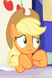 Size: 437x656 | Tagged: safe, screencap, character:applejack, species:earth pony, species:pony, episode:sparkle's seven, g4, my little pony: friendship is magic, cropped, female, friendship throne, mare, solo