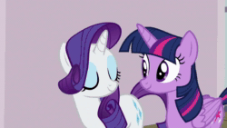 Size: 1280x720 | Tagged: safe, screencap, character:rarity, character:twilight sparkle, character:twilight sparkle (alicorn), species:alicorn, species:pony, species:unicorn, episode:all bottled up, g4, my little pony: friendship is magic, animated, duo, female, mare, sound, webm