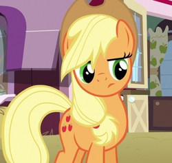 Size: 1140x1080 | Tagged: safe, screencap, character:applejack, species:earth pony, species:pony, episode:spike at your service, g4, my little pony: friendship is magic, cropped, female, mare, solo, sweet apple acres