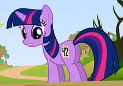Size: 418x292 | Tagged: safe, screencap, character:twilight sparkle, character:twilight sparkle (unicorn), species:pony, species:unicorn, episode:fall weather friends, g4, my little pony: friendship is magic, 42, butt, cropped, female, mare, plot, solo, twibutt