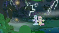 Size: 1920x1080 | Tagged: safe, screencap, character:feather flatterfly, character:fluttershy, episode:the summer sun setback, g4, my little pony: friendship is magic, lightning