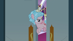 Size: 1920x1080 | Tagged: safe, screencap, character:cozy glow, species:pegasus, species:pony, episode:the summer sun setback, g4, my little pony: friendship is magic, bow, canterlot castle, cozy glow is not amused, curly hair, evil planning in progress, female, filly, flying, foal, freckles, frown, hair bow, intruder, sneaking, solo, spread wings, wings