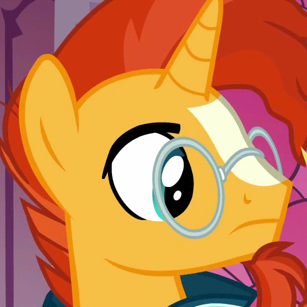 Size: 614x614 | Tagged: safe, screencap, character:applejack, character:sunburst, species:pony, species:unicorn, episode:shadow play, g4, my little pony: friendship is magic, animated, cropped, gif, glasses, loop, male, nodding, reaction image, reversed, solo focus, stallion