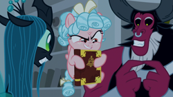 Size: 1920x1080 | Tagged: safe, screencap, character:cozy glow, character:lord tirek, character:queen chrysalis, episode:the summer sun setback, g4, my little pony: friendship is magic, book, bookshelf, cozy glow is best facemaker, foal, library