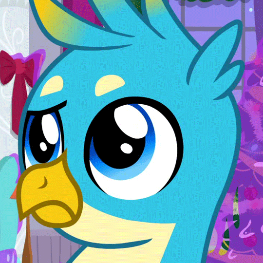 Size: 540x540 | Tagged: safe, screencap, character:gallus, species:griffon, episode:the hearth's warming club, g4, my little pony: friendship is magic, animated, cropped, eyeroll, frown, gallus is not amused, gif, male, solo, teenager, unamused