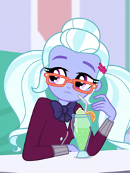 Size: 539x718 | Tagged: safe, screencap, character:sugarcoat, equestria girls:dance magic, g4, my little pony:equestria girls, cropped, drink, solo