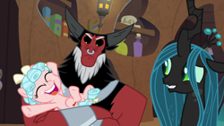 Size: 1920x1080 | Tagged: safe, screencap, character:cozy glow, character:lord tirek, character:queen chrysalis, episode:the summer sun setback, g4, my little pony: friendship is magic, bracer, cozy glow is best facemaker, cozybetes, cute, cutealis, foal, nose piercing, nose ring, piercing