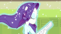 Size: 1280x720 | Tagged: safe, screencap, character:rarity, episode:player piano, equestria girls:rainbow rocks, g4, my little pony:equestria girls, beautiful, clothing, keytar, musical instrument, ponied up, shorts, transformation