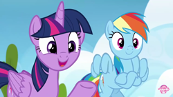 Size: 1280x720 | Tagged: safe, screencap, character:rainbow dash, character:twilight sparkle, character:twilight sparkle (alicorn), species:alicorn, species:pony, episode:top bolt, g4, my little pony: friendship is magic, cute, dashabetes, twiabetes
