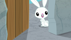 Size: 1920x1080 | Tagged: safe, screencap, character:angel bunny, species:rabbit, episode:she talks to angel, g4, my little pony: friendship is magic, angelbetes, animal, cute, happy, male, solo