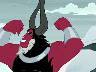 Size: 320x240 | Tagged: safe, screencap, character:lord tirek, species:centaur, episode:frenemies, g4, my little pony: friendship is magic, animated, armpits, barrier, biceps, cave, cropped, flexing, gif, kissing, magic, mountain, muscles, solo