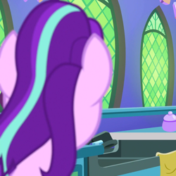 Size: 1080x1080 | Tagged: safe, screencap, character:starlight glimmer, species:pony, species:unicorn, episode:all bottled up, g4, my little pony: friendship is magic, cropped, kitchen, mane, solo, twilight's castle