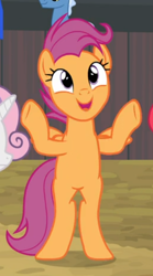 Size: 336x604 | Tagged: safe, screencap, character:scootaloo, species:pegasus, species:pony, episode:growing up is hard to do, g4, my little pony: friendship is magic, bipedal, cropped, cute, cutealoo, older, older scootaloo, open mouth, solo