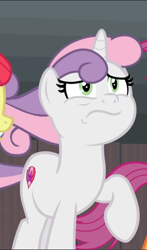 Size: 552x941 | Tagged: safe, screencap, character:sweetie belle, species:pony, episode:growing up is hard to do, g4, my little pony: friendship is magic, cropped, faec, looking up, older, older sweetie belle, solo, solo focus, windswept mane