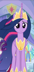 Size: 452x939 | Tagged: safe, screencap, character:twilight sparkle, character:twilight sparkle (alicorn), species:alicorn, species:pony, episode:the last problem, g4, my little pony: friendship is magic, cropped, crown, cute, ethereal mane, jewelry, older, older twilight, peytral, princess twilight 2.0, regalia, smiling, solo, twiabetes