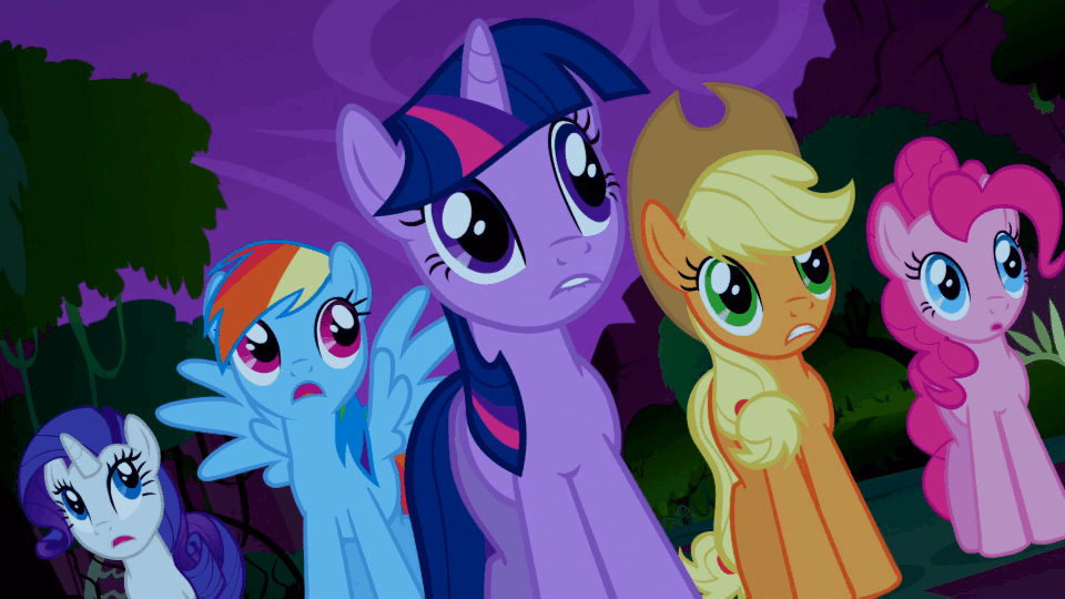 Size: 960x540 | Tagged: safe, screencap, character:applejack, character:pinkie pie, character:rainbow dash, character:rarity, character:twilight sparkle, episode:friendship is magic, g4, my little pony: friendship is magic, animated, reaction image