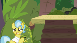 Size: 1920x1080 | Tagged: safe, screencap, character:doctor fauna, character:muriel, species:earth pony, species:pony, episode:she talks to angel, g4, my little pony: friendship is magic, antoine, clothing, elephant, female, jungle, mare, python, shirt, snake, tail wrap, vore