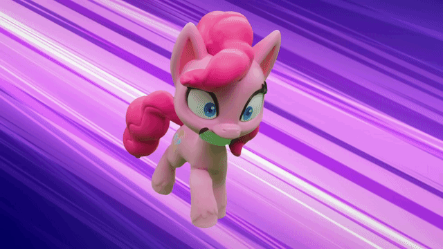 Size: 640x360 | Tagged: safe, screencap, character:pinkie pie, species:earth pony, species:pony, g4.5, my little pony: stop motion short, my little pony:pony life, animated, female, galloping, gif, mare, pinkie pie vs the flowers, running, solo, stop motion