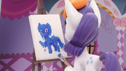 Size: 1920x1080 | Tagged: safe, screencap, character:rainbow dash, character:rarity, species:pony, g4.5, my little pony: stop motion short, my little pony:pony life, butt, female, mare, painting, plot, rarity's paintful pony portrait