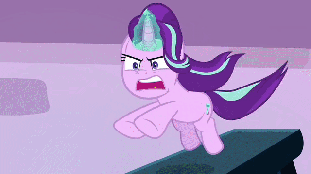 Size: 640x360 | Tagged: safe, screencap, character:queen chrysalis, character:starlight glimmer, species:changeling, species:pony, species:unicorn, episode:the ending of the end, g4, my little pony: friendship is magic, animated, changeling queen, female, fight, glomp, magic, mountain, school of friendship, snow, tackle, teleportation, ultimate chrysalis