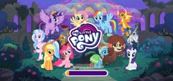 Size: 1520x720 | Tagged: safe, gameloft, screencap, character:applejack, character:flash magnus, character:fluttershy, character:meadowbrook, character:pinkie pie, character:rainbow dash, character:rarity, character:silverstream, character:smolder, character:star swirl the bearded, character:twilight sparkle, character:twilight sparkle (alicorn), character:yona, species:alicorn, species:dragon, species:earth pony, species:pegasus, species:pony, species:unicorn, species:yak