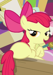 Size: 683x966 | Tagged: safe, screencap, character:apple bloom, species:earth pony, species:pony, episode:pinkie apple pie, g4, my little pony: friendship is magic, bloom butt, butt, cropped, female, filly, lidded eyes, out of context