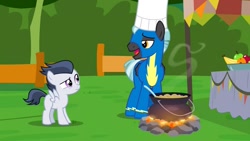 Size: 1280x720 | Tagged: safe, screencap, character:rumble, character:thunderlane, species:pegasus, species:pony, episode:marks and recreation, g4, my little pony: friendship is magic, chef's hat, clothing, hat, male, siblings, stallion, uniform, wonderbolts, wonderbolts uniform