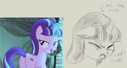 Size: 1092x586 | Tagged: safe, artist:buttercupsaiyan, artist:watercolorheart, screencap, character:starlight glimmer, species:pony, species:unicorn, episode:the cutie map, g4, my little pony: friendship is magic, butt, corona, coronavirus, coughing, covid-19, female, mare, meme, plot, s5 starlight, text, this will end in pandemic