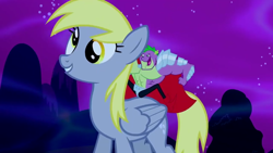 Size: 1280x720 | Tagged: safe, screencap, character:derpy hooves, character:spike, episode:do princesses dream of magic sheep?, beefspike, derpysaur, giant derpy hooves