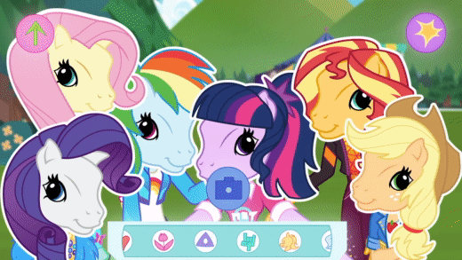 Size: 520x293 | Tagged: safe, screencap, character:applejack, character:fluttershy, character:rainbow dash, character:rarity, character:sunset shimmer, character:twilight sparkle, character:twilight sparkle (scitwi), species:eqg human, species:human, episode:festival filters, g4, my little pony:equestria girls, animated, cellphone, cringing, festival, g3 faic, gif, phone, selfie