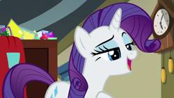 Size: 1920x1080 | Tagged: safe, screencap, character:rarity, species:pony, species:unicorn, episode:dragon dropped, g4, my little pony: friendship is magic, comic book, female, gem, mare, post office, solo