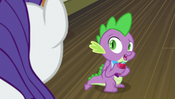 Size: 1920x1080 | Tagged: safe, screencap, character:rarity, character:spike, species:dragon, episode:dragon dropped, g4, my little pony: friendship is magic, gem, male, post office, winged spike