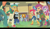 Size: 1482x857 | Tagged: safe, screencap, character:adagio dazzle, character:apple bloom, character:aria blaze, character:scootaloo, character:scott green, character:snails, character:snips, character:sonata dusk, character:sweetie belle, species:pegasus, species:pony, equestria girls:rainbow rocks, g4, my little pony:equestria girls, angry, apple bloom's bow, boots, bow, cafeteria, clothing, cutie mark crusaders, hair bow, hoodie, jeans, pants, pointing, scott green, shirt, shoes, shorts, skirt, the dazzlings, valhallen