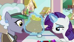 Size: 1920x1080 | Tagged: safe, screencap, character:gallus, character:rarity, character:silverstream, character:spike, species:dragon, episode:dragon dropped, g4, my little pony: friendship is magic, clarity cut, gem, loupe, money, winged spike