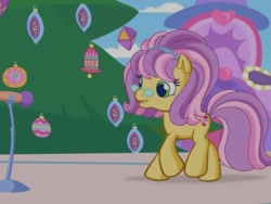 Size: 640x480 | Tagged: safe, screencap, character:mayor flitter flutter, species:pony, episode:twinkle wish adventure, g3.5, christmas tree, glasses, tree
